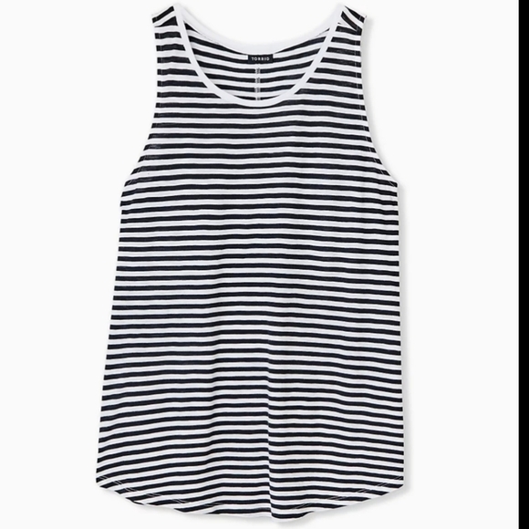 Torrid Academia Preppy Indie Grunge striped black and white heritage slub top 0X - Picture 8 of 8